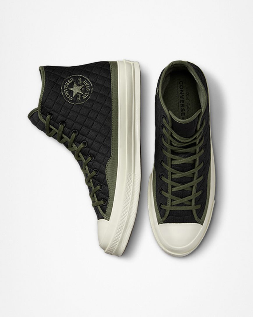 Dámské Boty Vysoké Converse Chuck 70 Prošívaný Černé | CZ TMEN63